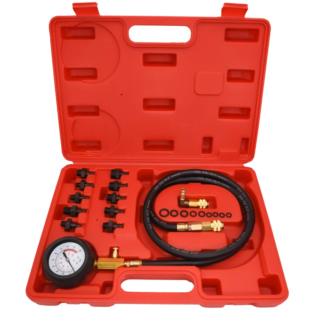Oil Pressure Tester Kit, 0-140 Psi Engine Oil Pressure Tester Gauge Tool Kit for Cars Atvs Trucks Use. 2Pcs Black 2 Position 3 Pin