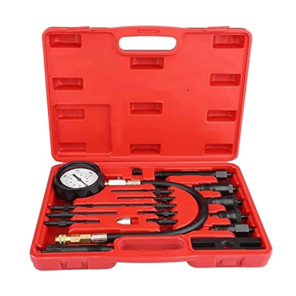 17 pc Diesel Engine Compression Tester Kit Tool Set Automotive Compressor