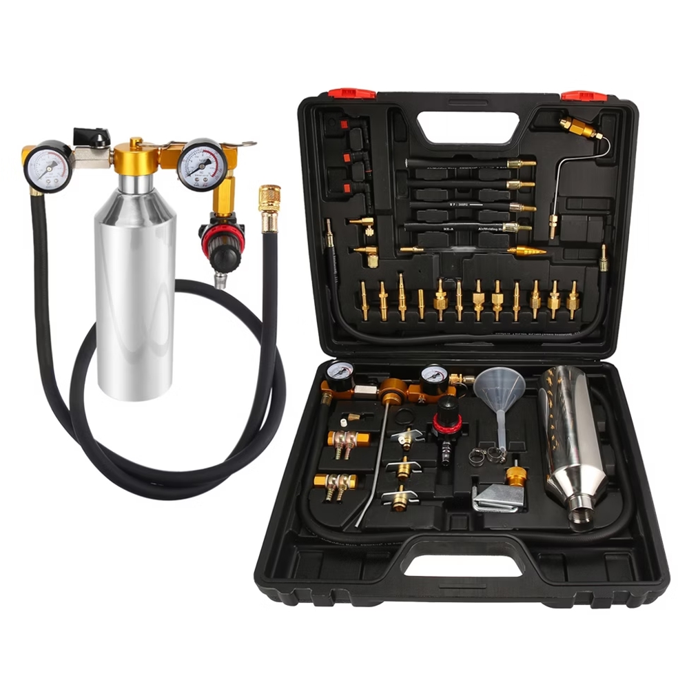 Automotive Non Dismantle Fuel Injector Cleaner Cleaning Tool Kit & Tester Fuel System Air Intake System with Carrying Case for Petrol Car