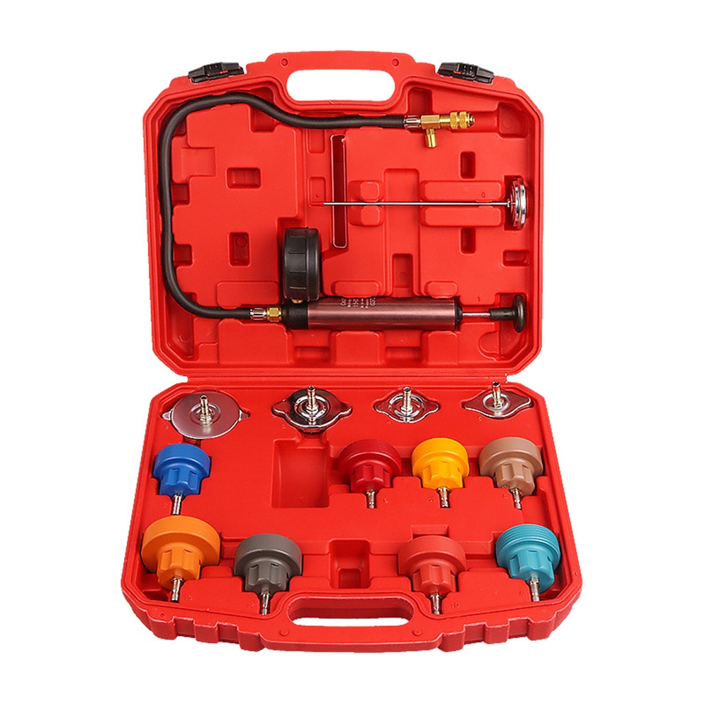 Automotive Cooling System Radiator Pressure Tester Kit Radiator Pressure Pump Cooling System Car Leak Tester Detector Tool Auto Coolant Vacuum Purge Head Gasket for