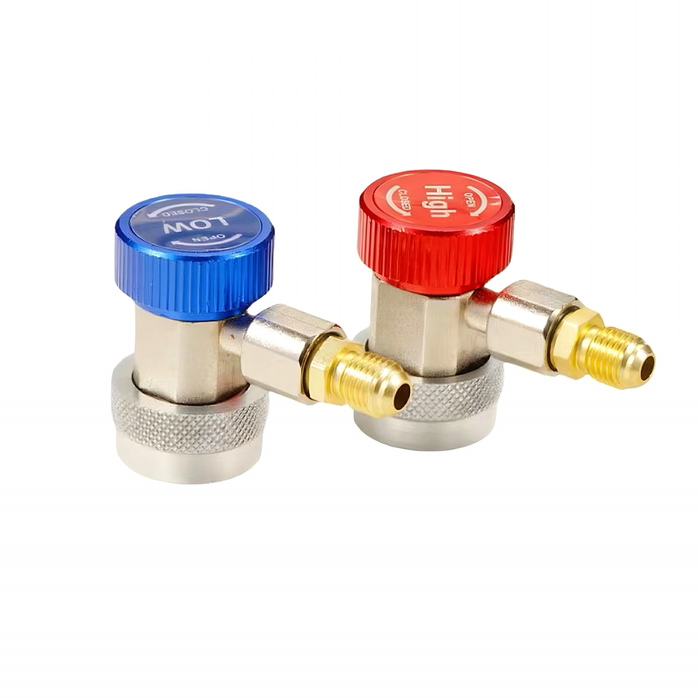 R454B Refrigerant Adapter, 2Pcs R134A Adapter, Superior Efficiency R134A Fittings, Automotive A/C High/Low Pressure Couplers for Maintenance and Refill, Car AC