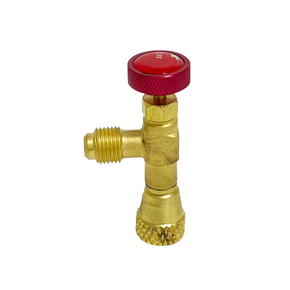1/4''-5/16'' R410A Air Conditioner Safety Valve Brass Flow Control Valve for Refrigerant Charging Hose Safety Dosing Valve
