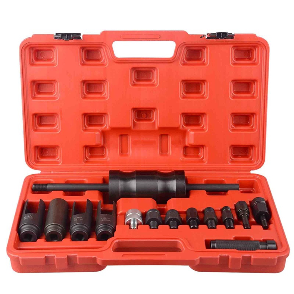 14 Pcs Injection Puller Tool, CDI Injector Extractor Set Diesel Injector Remover Compatible with Bosch Delphi Deso Siemens