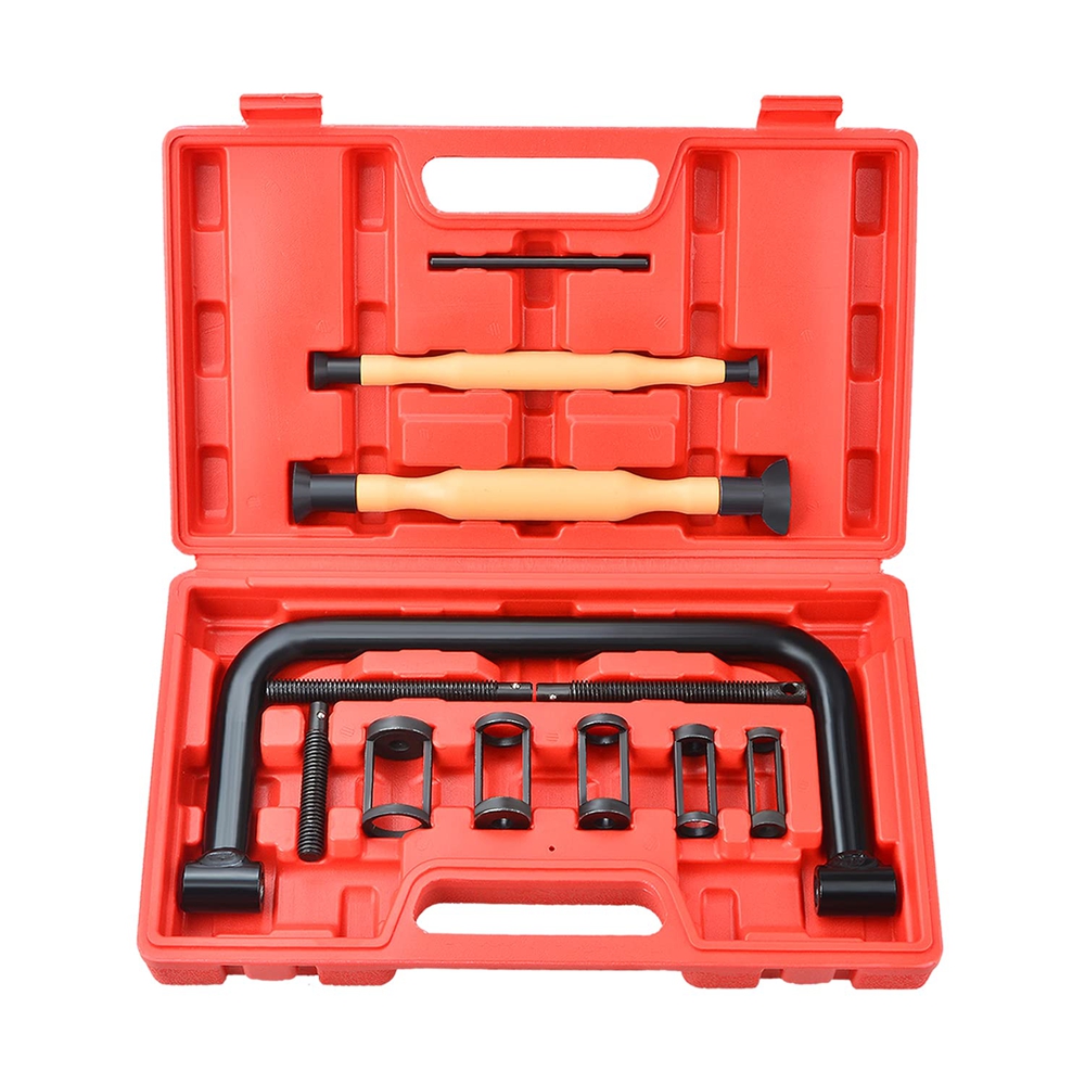 12Pcs Valve Spring Compressor with Valve Lapper Set Auto Compression C-Clamp Tool Service Kit with Valve Lapping Grinding Stick Tool for Motorcycle, ATV, Car, Small Engine Vehicle Equipment