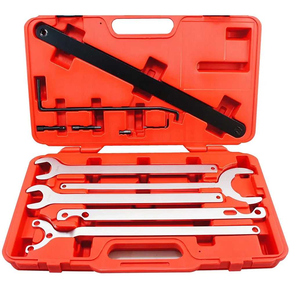 5PC Fan Clutch Water Pump Service Clutch Holder Wrench Set For Mercedes Benz BMW
