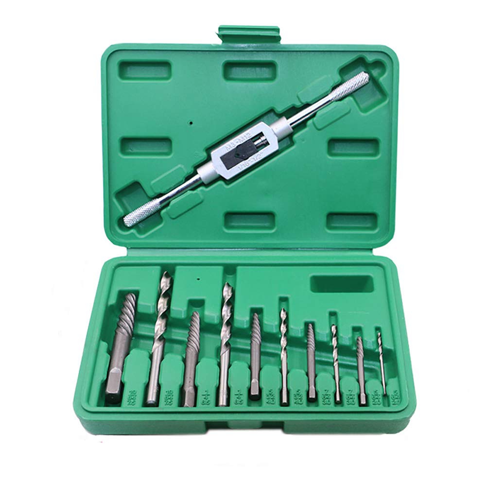 tourne a gauche taraud + Broken Screw Drill Bits 11pcs and Extractor Set Bolts Fastners Taken Out Removal Tool