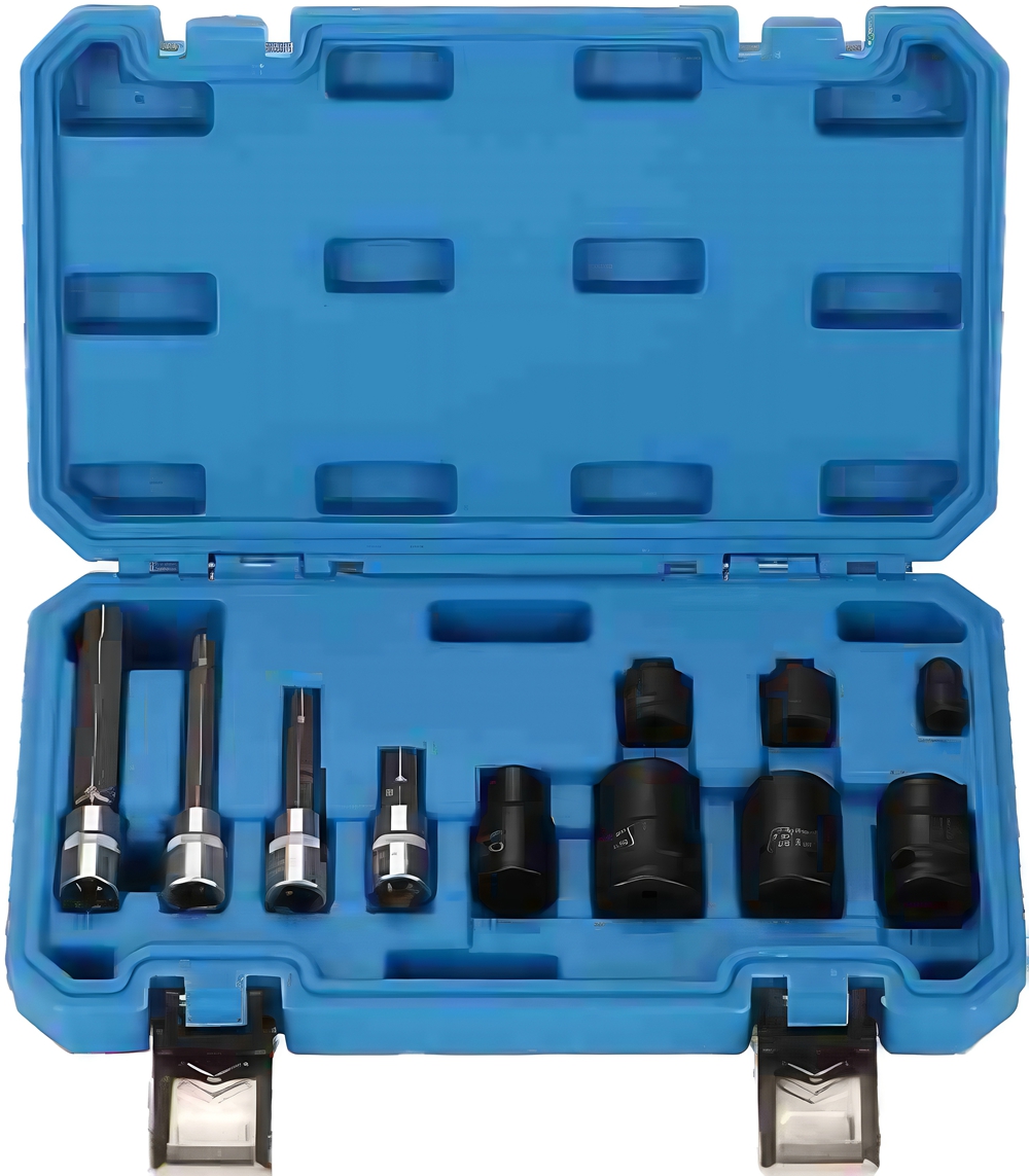 17PCS Drive Sockets Pentagonal Socket, Drop Forged Portable Drive Shallow Impact Socket Set Fit for 1/4in Drive 9mmx20mm Short Sockets