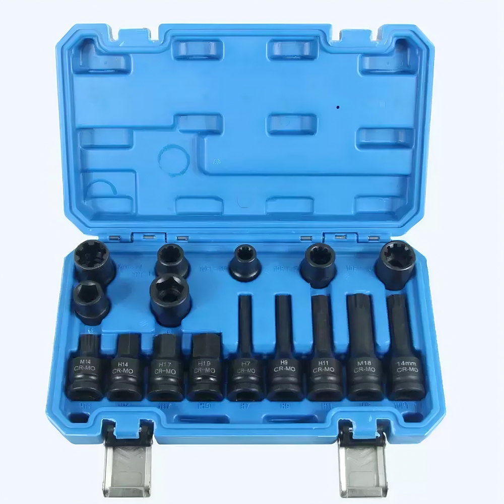16pcs Brake Caliper Socket Set 1/2