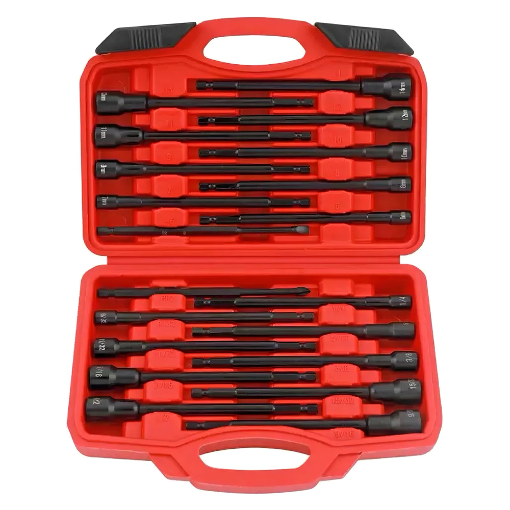  Magnetic Nut Driver Set, 23Pcs 6-Inch Long Nut Drivers Bits, 1/4