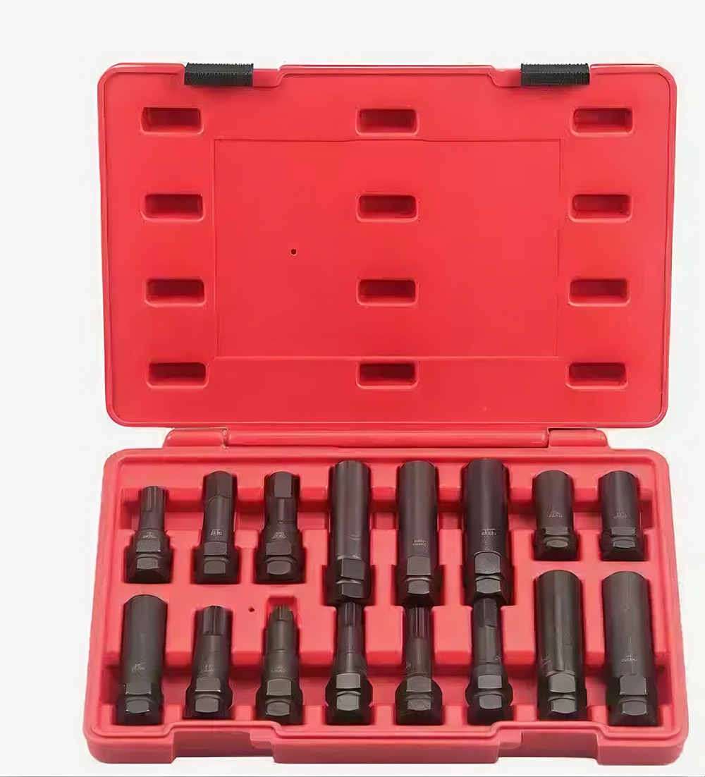 16 SAE Metric Piece Locking Lug Master Key Set, Wheel Lock Removal Kit VCT