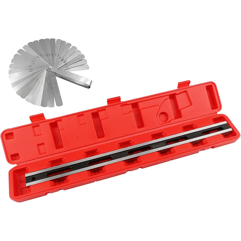 24 Inch Machinist Precision Steel Straight Edge Tool, Cylinder Head Straight Edge, Straight Edge Machined Flat with Complimentary Feeler Gauges for Checking Cylinder Heads and Engine Blocks
